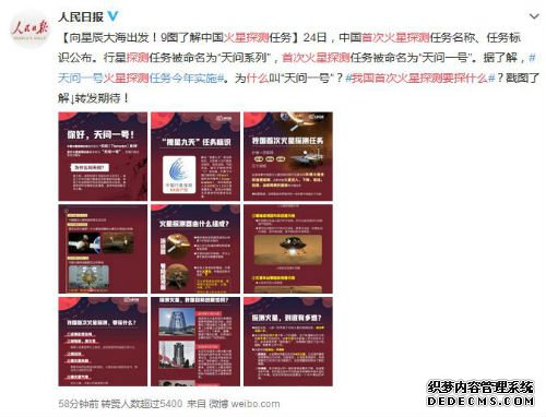 天问一号火星探测任务今年实施